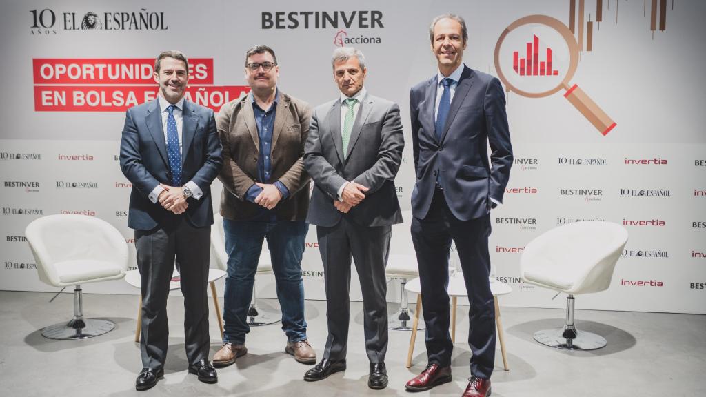 Ignacio Ortiz de Mendivil (EDM), Rubén Escudero (EL ESPAÑOL-Invertia), Ricardo Seixas (Bestinver) y Javier Galán (Renta 4).