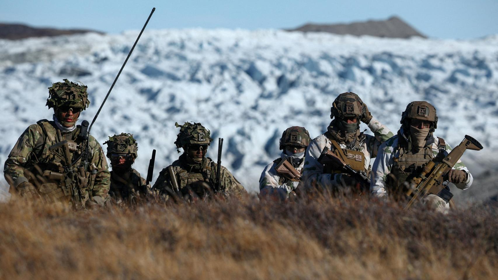 Varios militares europeos durante unas prácticas militares conjuntas en Groenlandia.