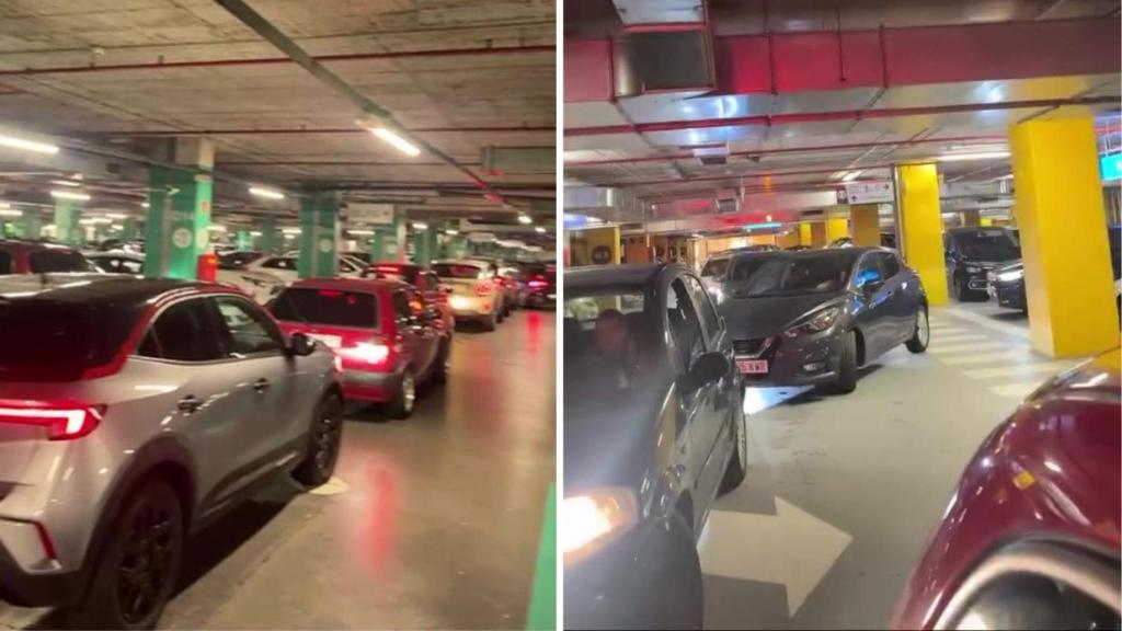 El parking de Marineda City esta tarde.