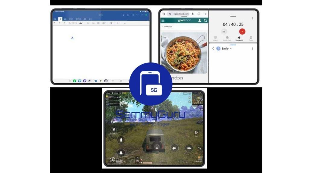 Posible diseño del plegable ancho de Samsung