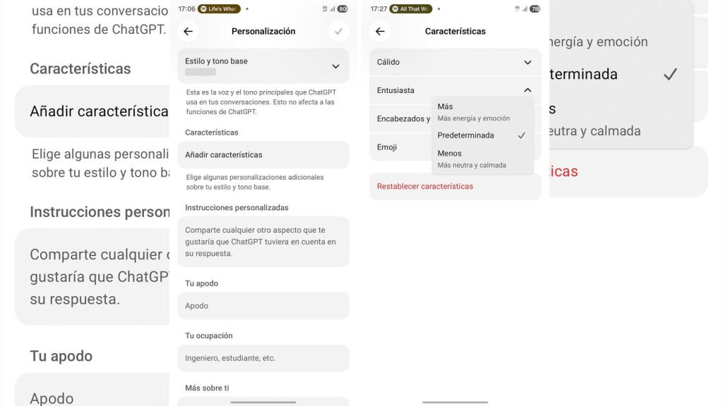 Las nuevas opciones disponibles en ChatGPT