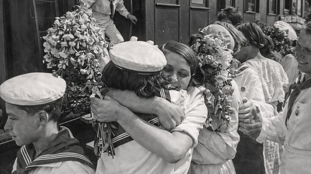Recibimiento en España de los niños de la guerra.