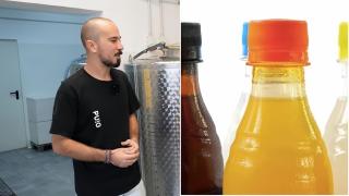 Montaje de Julián, dueño de una fábrica de refrescos.