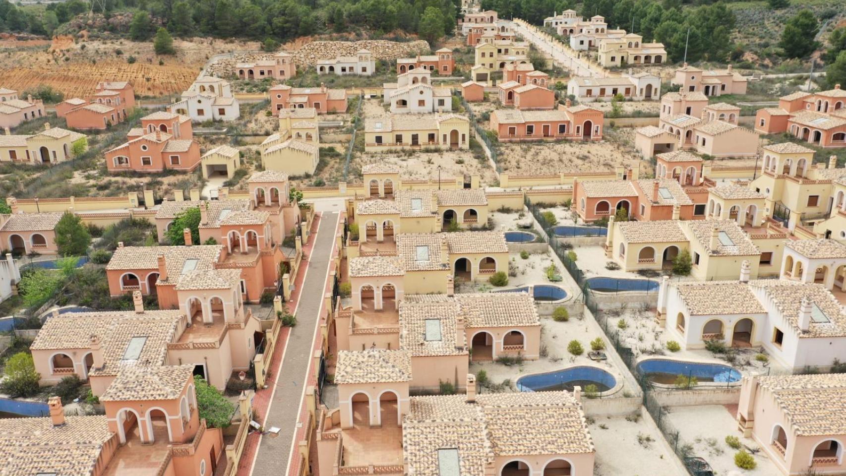 Vista aérea de la urbanización Las Higuericas, situada en la localidad de Hellín.