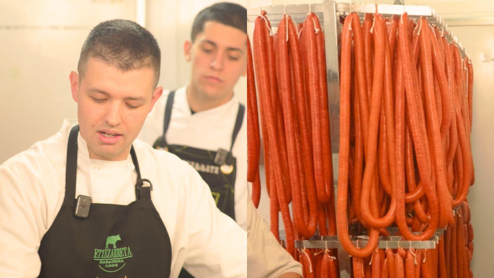 Aitor (29), carnicero vasco, en un montaje de El Español