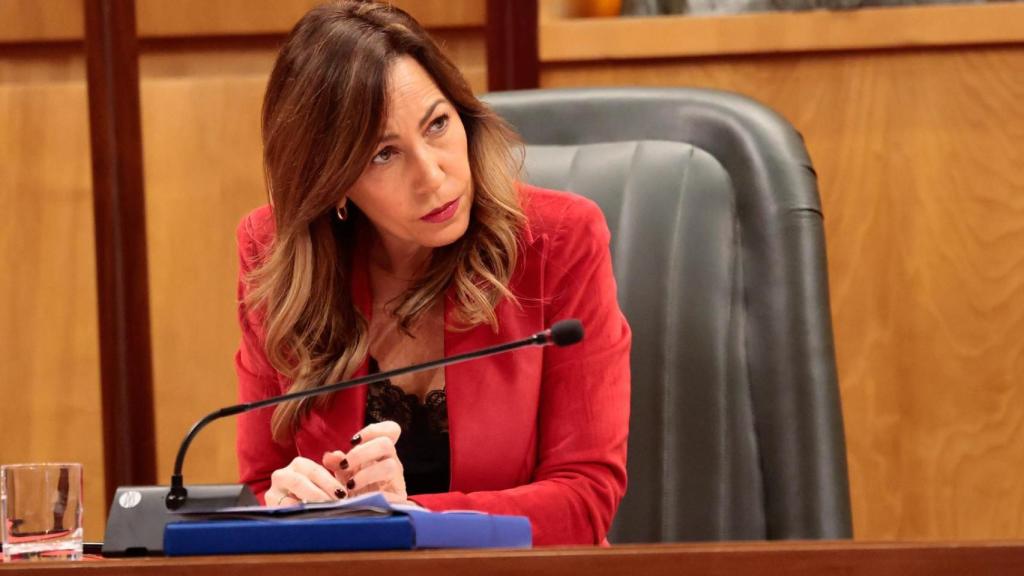 La alcaldesa de Zaragoza, Natalia Chueca, durante el pleno de este martes.
