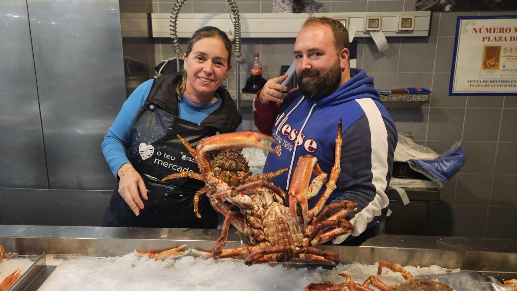 Rebe Splash y Mariscos Geni este 23 de diciembre en la plaza de Lugo de A Coruña.