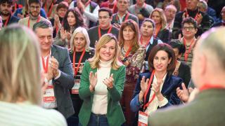 Pilar Alegría, este martes en Zaragoza.