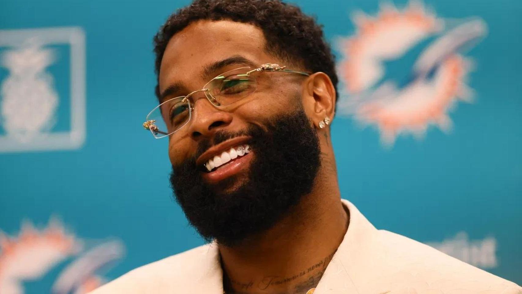 Odell Beckham, en una rueda de prensa.