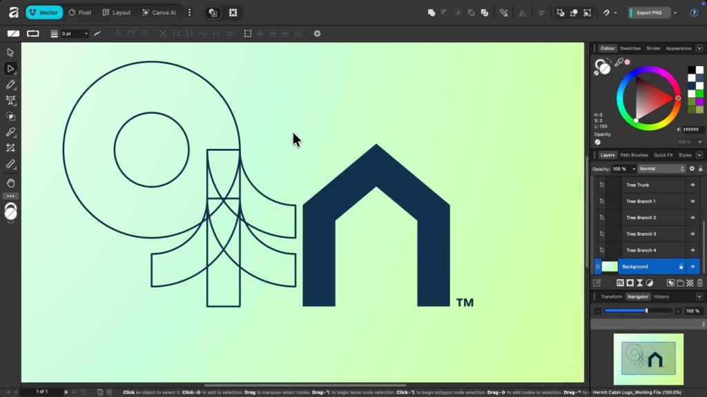 Vectores en Affinity de Canva