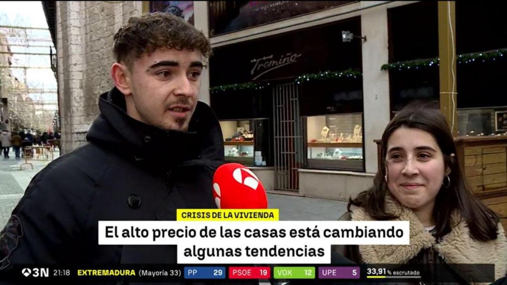 Chico entrevistado por 'Antena 3' sobre las ciudades dormitorio.