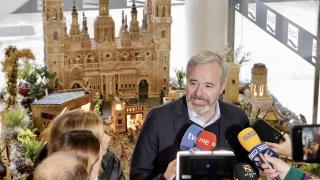 Azcón, este miércoles, durante la visita a un centro de mayores de Zaragoza.