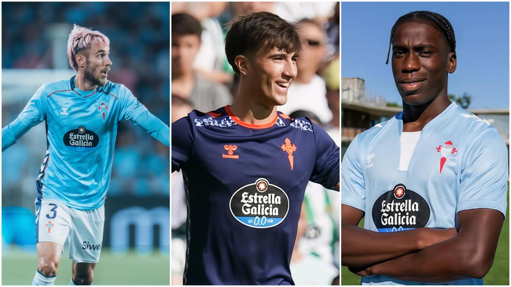 Mingueza, Javi Rodríguez y Moriba.