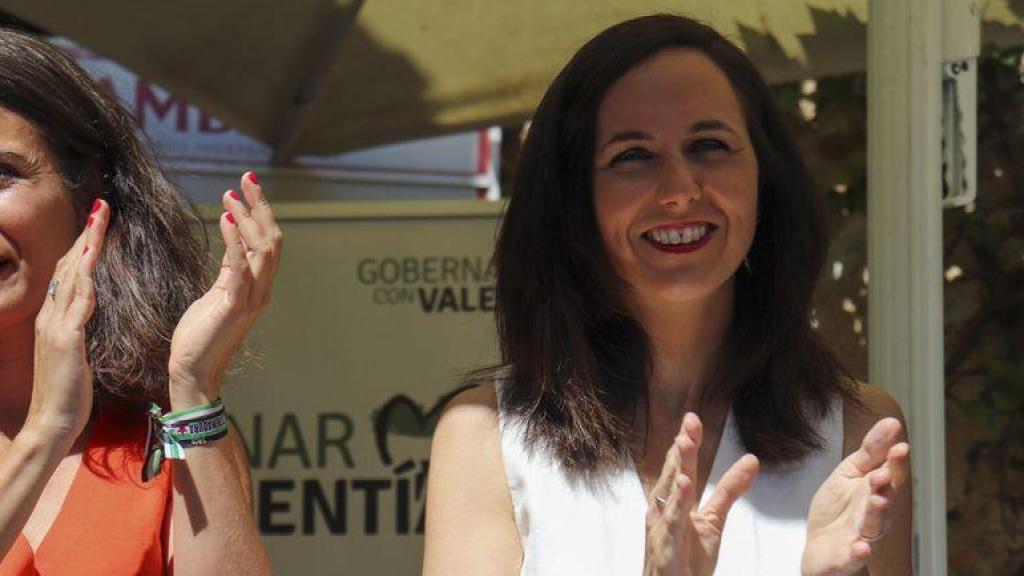 Belarra junto a la candidata de Unidas por Extremadura, Irene de Miguel, durante esta campaña.