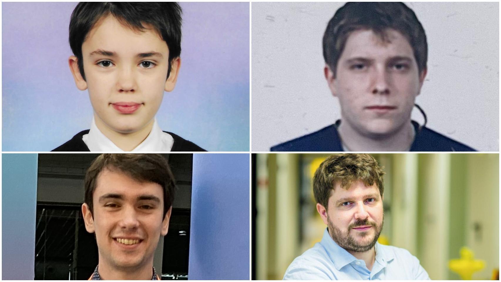 Miguel y Gabriel, arriba en sus fotos de más pequeños y abajo en una imagen actual.