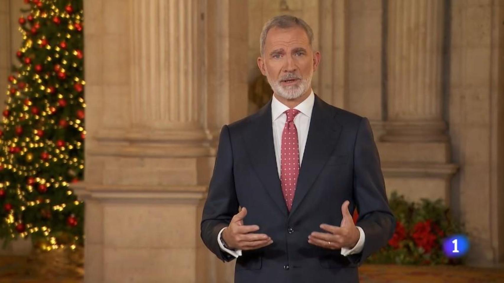 Felipe VI durante el discurso de este 24 de diciembre de 2025.