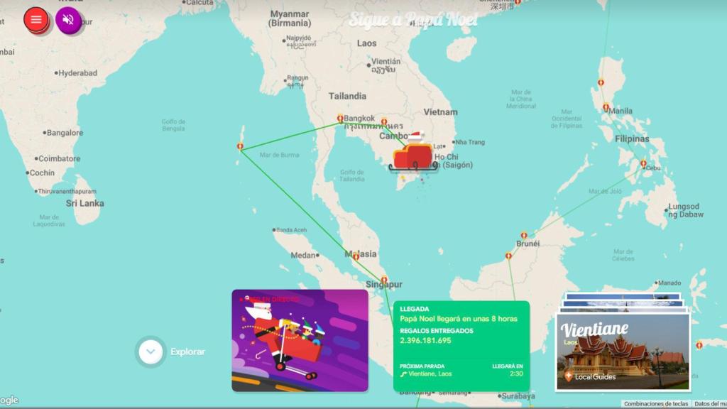 Seguimiento de Papá Noel en Google