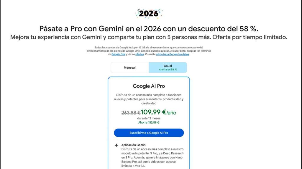 La oferta de Google AI Pro