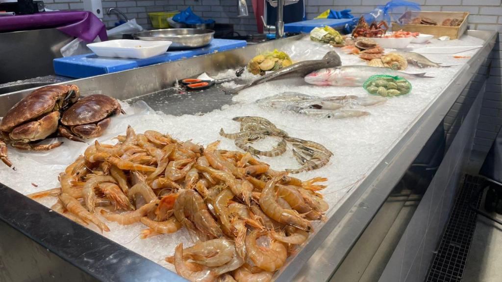 Algunos de los productos que este 24 de diciembre se podían encontrar en las plazas de Vigo.