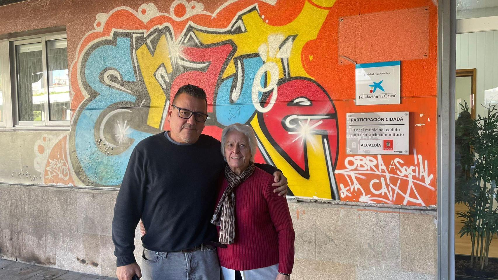 Tonina, madre que luchó contra la droga en Galicia, y David, trabajador de Érguete.