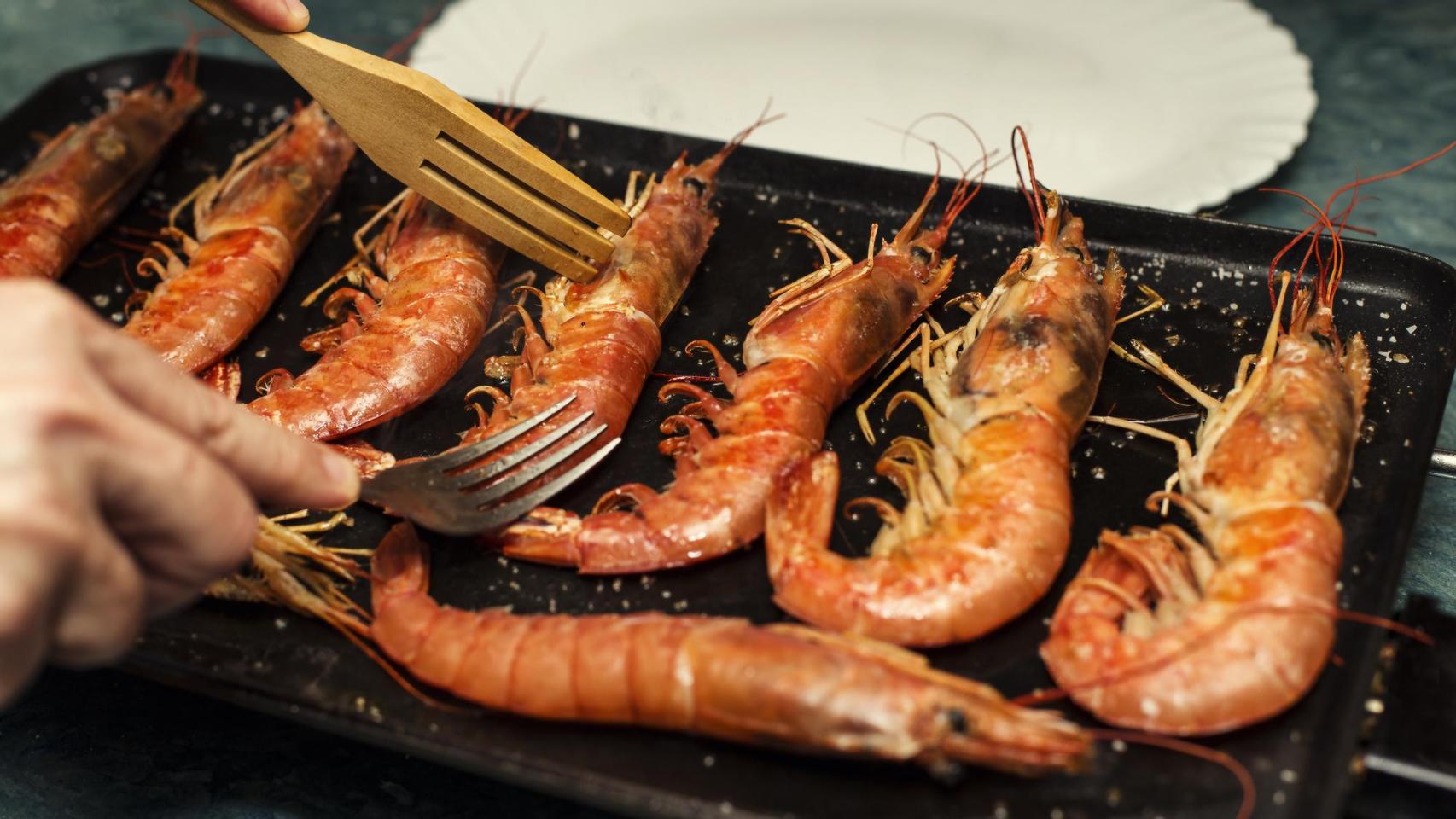 Gambones a la plancha.