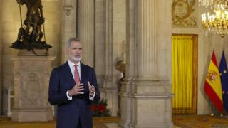 Felipe VI durante el discurso de este 24 de diciembre de 2025.