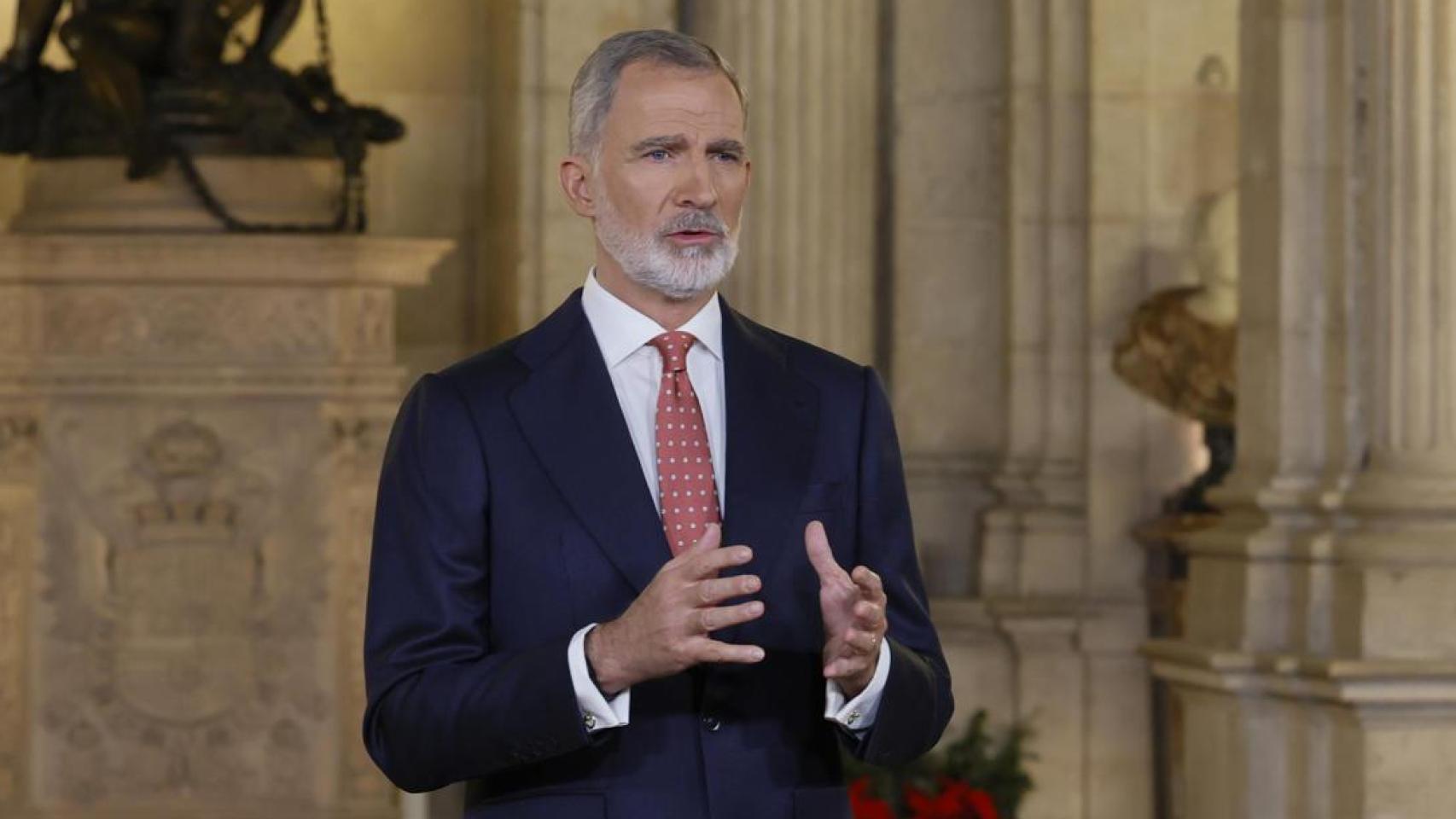 Felipe VI durante el discurso de este 24 de diciembre de 2025.