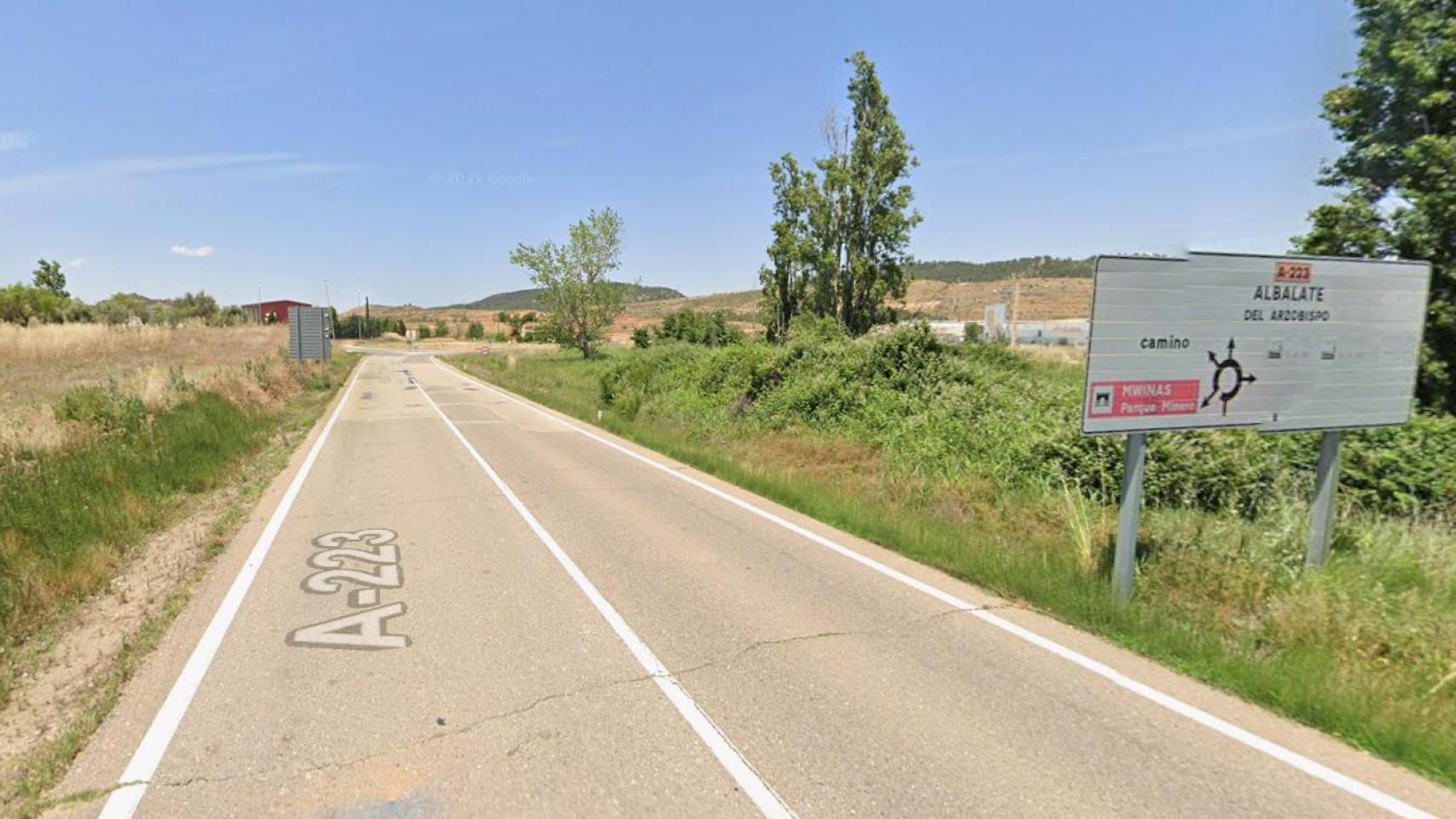 La A223 a la altura de Andorra donde se ha producido el accidente de tráfico