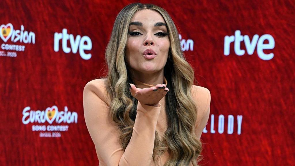 Melody, en la rueda de prensa posterior a Eurovisión 2025.