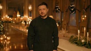 El presidente ucraniano, Volodímir Zelenski, durante su discurso de Navidad de este año.