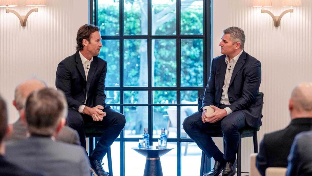 Carlos Moyá, en la charla junto a Pedro Escudero