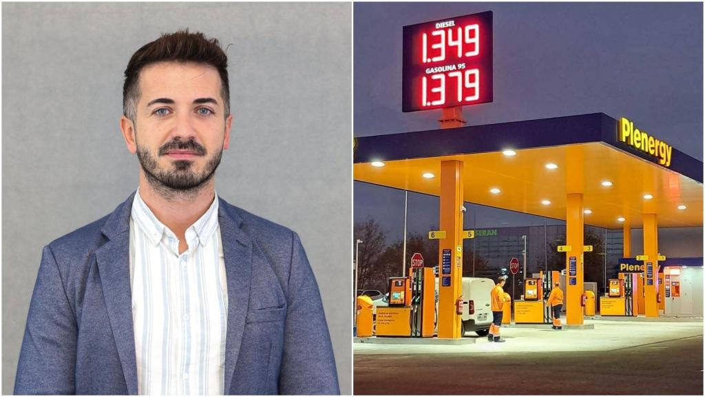 Joaquín Andújar y una de las gasolineras de Plenergy.