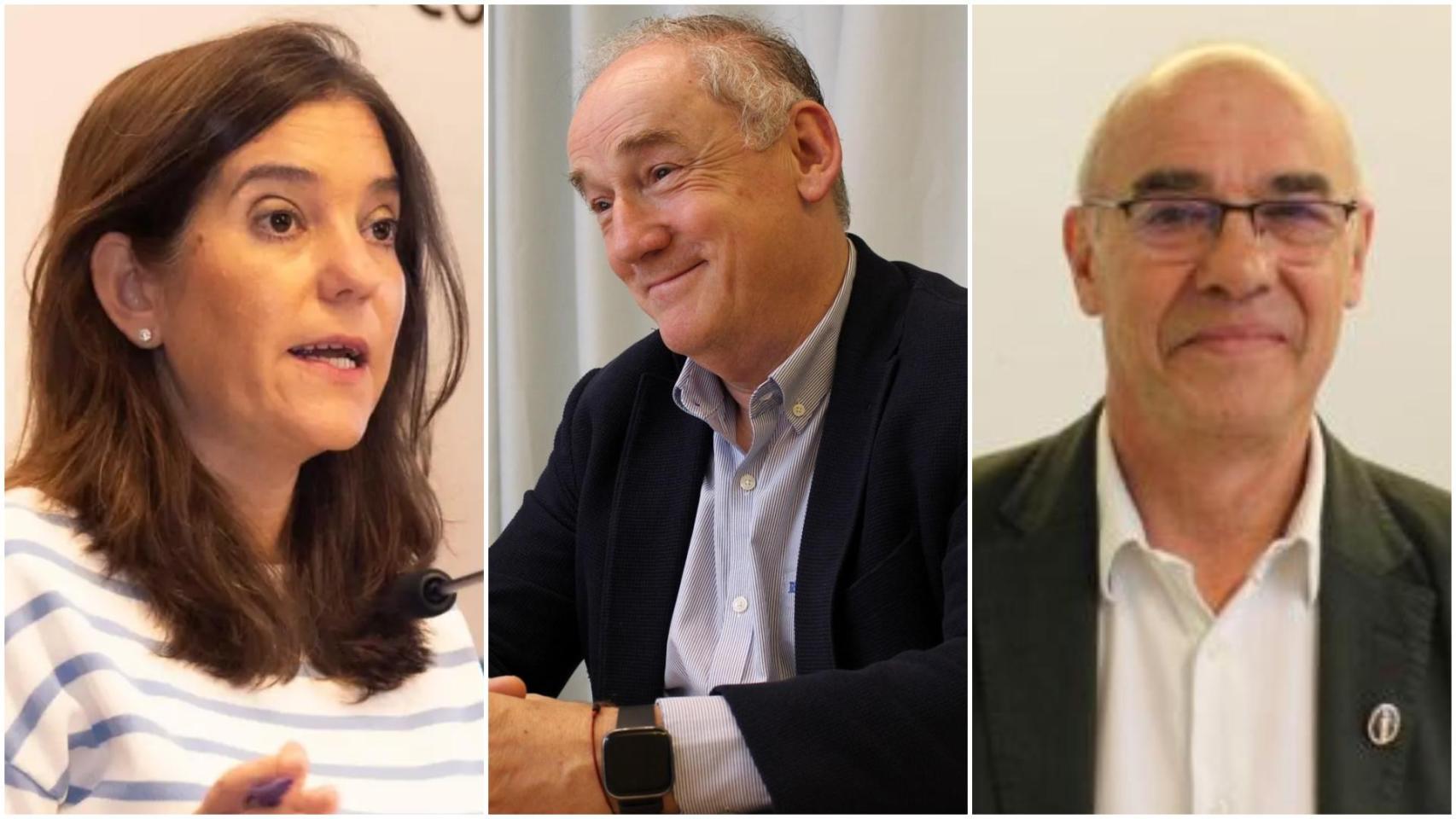Inés Rey (PSOE), Miguel Lorenzo (PP) y Francisco Jorquera (BNG).