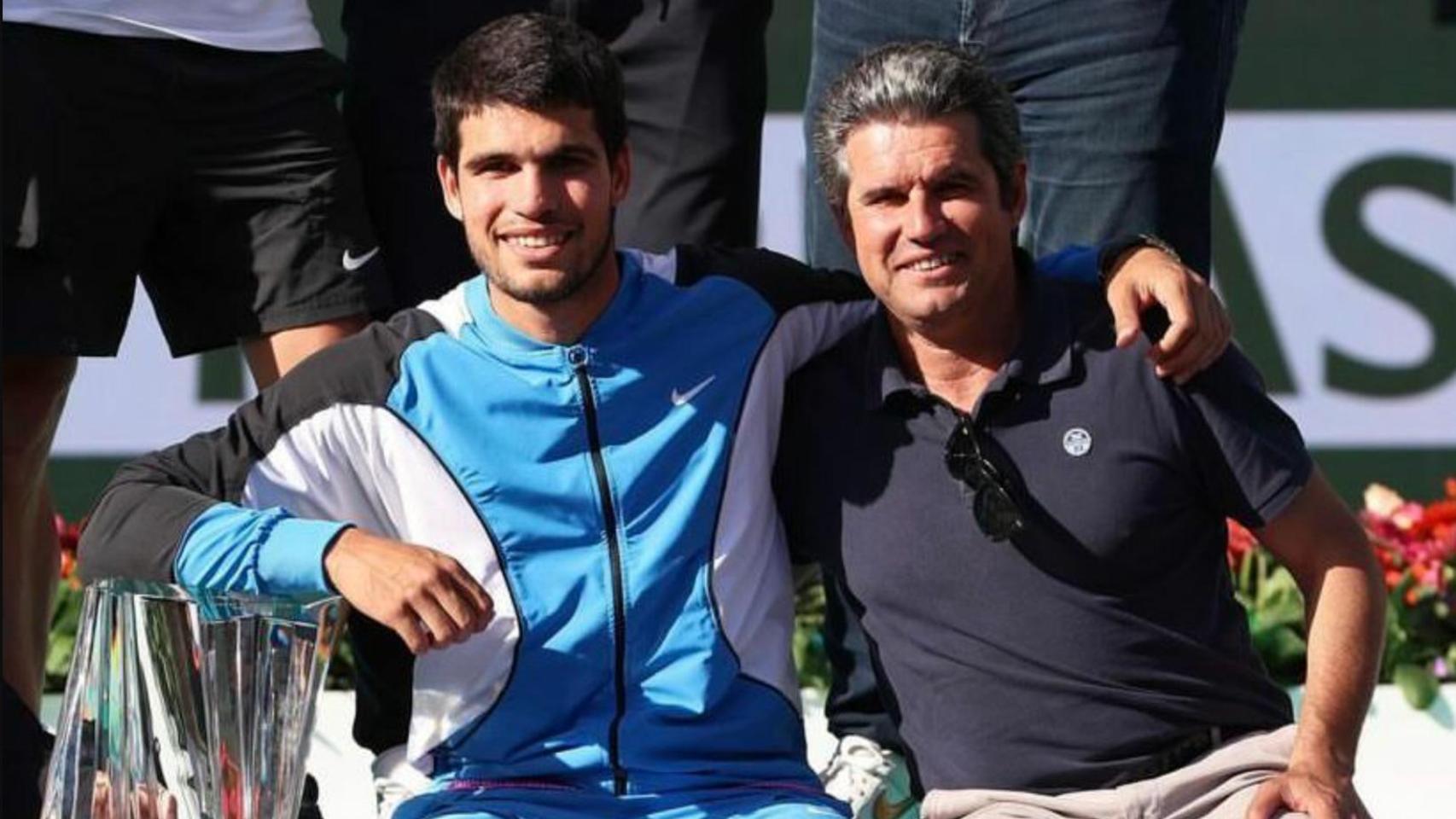 Carlos Alcaraz, junto a su padre, Carlos Alcaraz González