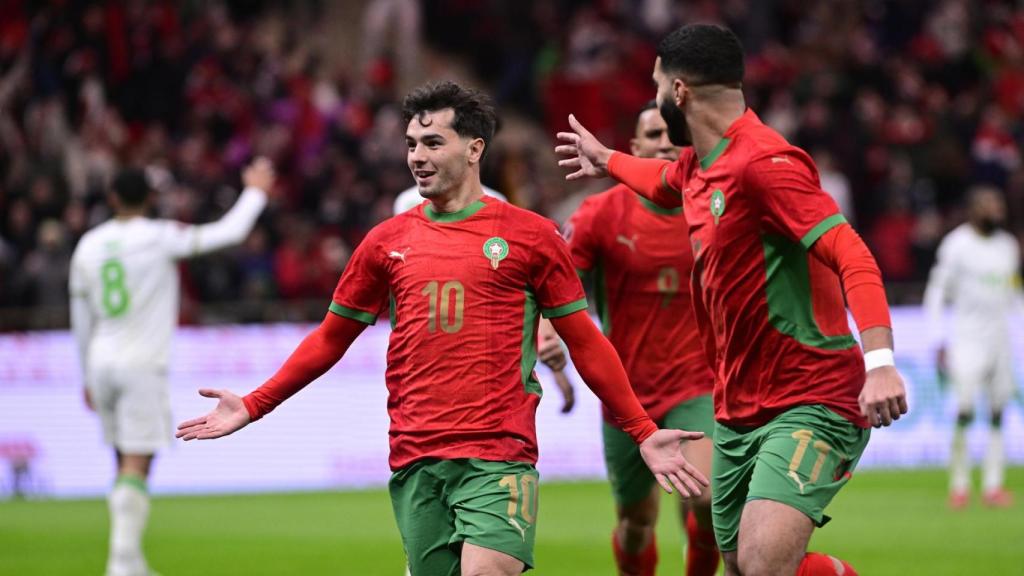 Brahim Díaz celebra su gol con Marruecos en el partido inaugural de la Copa de África