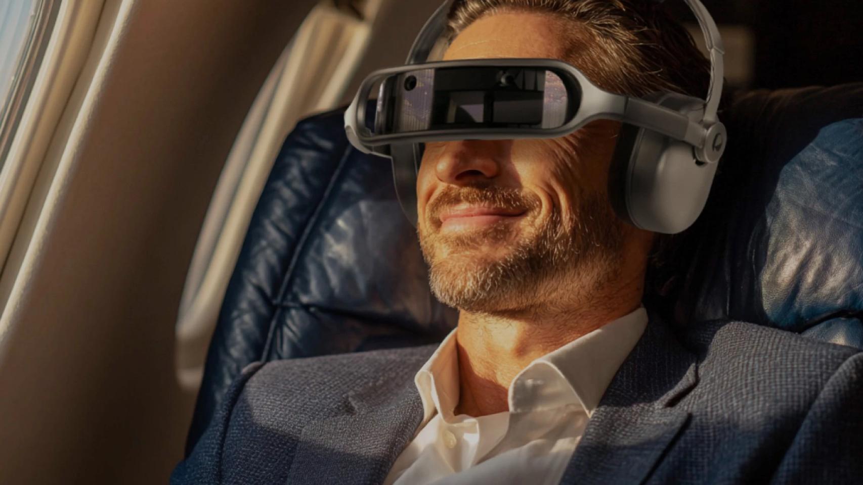 Perisphere como pantalla personal en el avión.