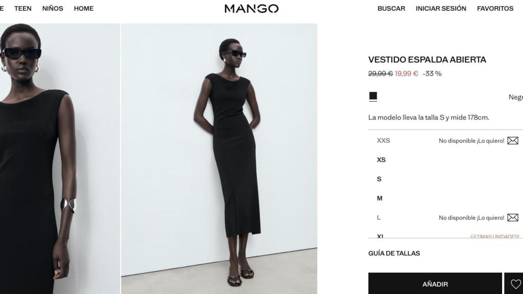 Vestido espalda abierta. REF. 17071235