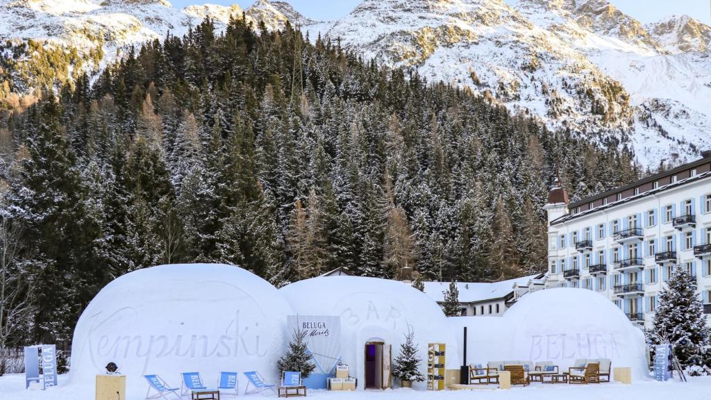 El iglú de Beluga en el Gran Hotel Kempiski de St. Moritz.