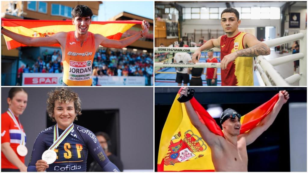 Abel Jordán, Rafa Lozano, Paula Ostiz y Carles Coll, en un collage