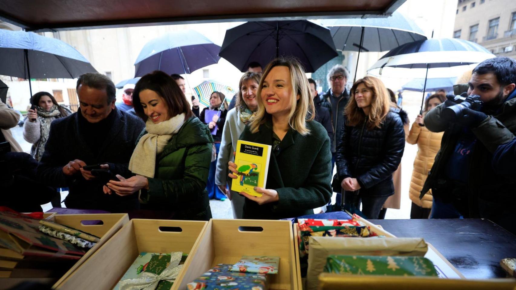 Pilar Alegría este viernes en Zaragoza.
