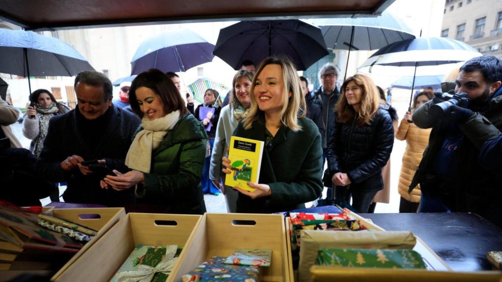 Pilar Alegría este viernes en Zaragoza.