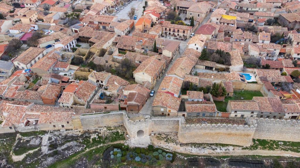 Vista aérea de Urueña, Castilla y León, España.