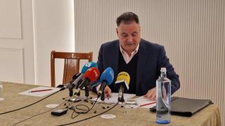 Samuel Pousada en al rueda de prensa de este viernes.