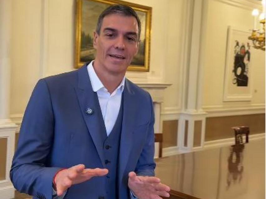 El presidente Pedro Sánchez, en el vídeo que ha difundido en redes.