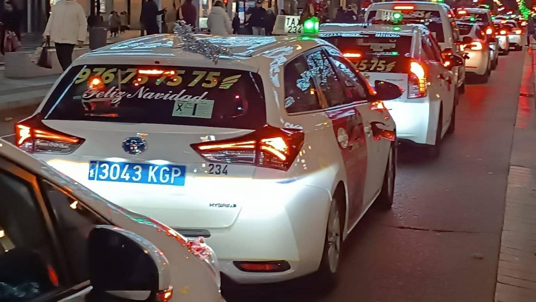 Taxistas de Zaragoza en Navidad