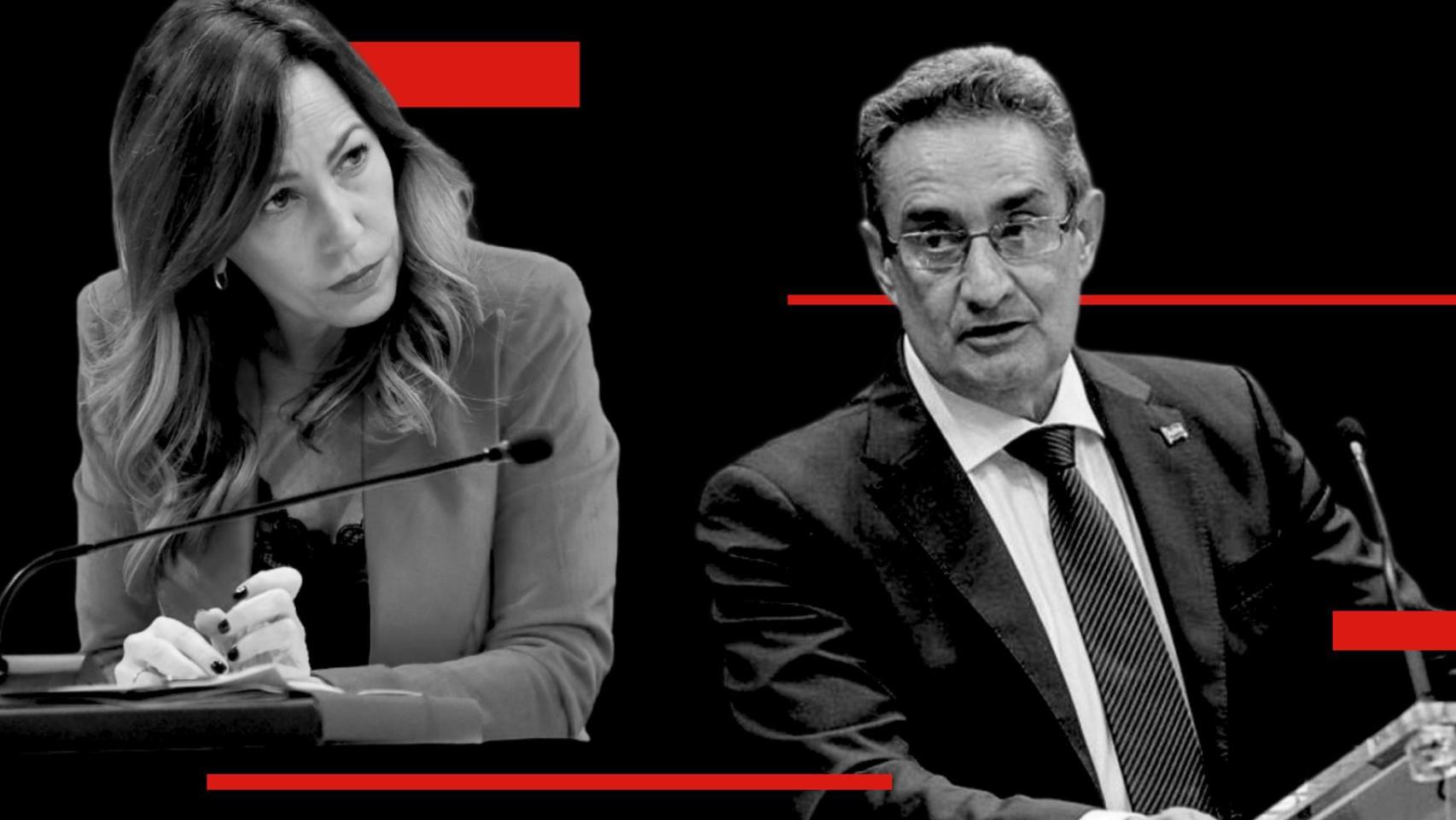 Natalia Chueca y el portavoz de Vox, Julio Calvo.