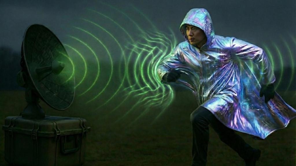 Imagen generada con IA de una 'capa de invisibilidad'.