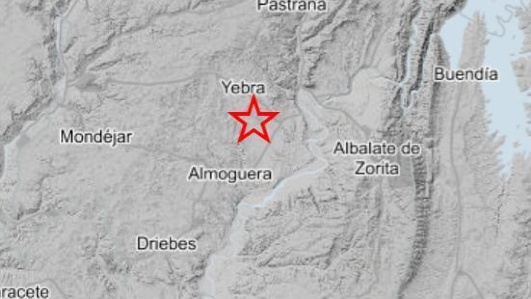 Epicentro del terremoto, según el Instituto Geográfico Nacional.