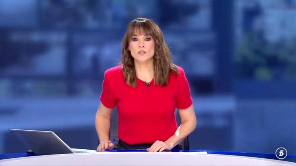 Arancha Morales en 'Informativos Telecinco'.