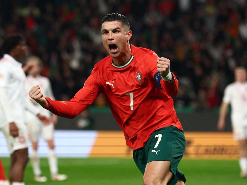 Cristiano Ronaldo celebra un gol con Portugal.